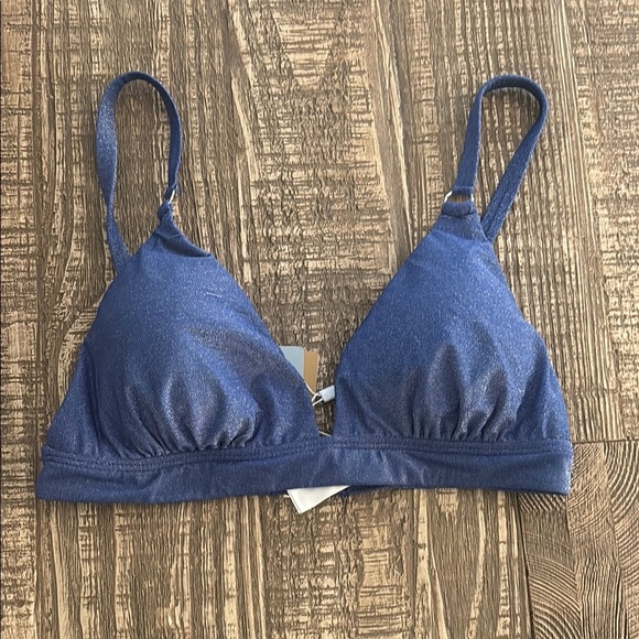 Bari swimwear Blue glitter Triangle Bikini top - Picture 1 of 4